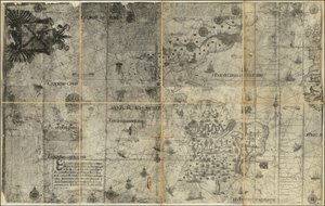 Mapa de 1551 do hemisfério ocidental por Sancho Gutiérrez de Various