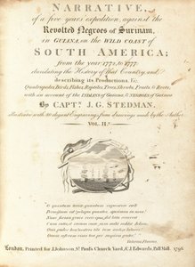 Narrativa, de uma Expedição de Cinco Anos, contra os Negros Revoltados do Suriname, na Guiana, na Costa Selvagem da América do Sul (volume II) de Various Artists, including William Blake, after John Gabriel Stedman