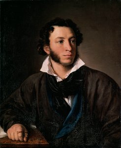 Retrato do Autor Alexander Pushkin (Retrato do Autor Alexander Pushkin) - Pintura de Vasili Andreyevich Tropinin (Vassili Tropinin) (1776-1857), óleo sobre tela
