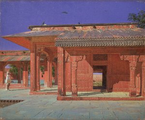 Pátio do Harém no Palácio Imperial de Fatehpur Sikri, 1874-1876 de Vasili Vasilievich Vereshchagin