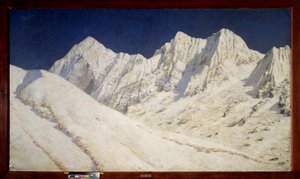 Índia, neve no Himalaia (Índia, neve no Himalaia) - Pintura de Vasili Vasilyevich Vereshchagin (Vassili Vereshchagin) (1842-1904), óleo sobre tela de Vasili Vasilievich Vereshchagin