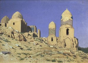 Necrópole Shah-i-Zinda, o rei vivo em Samarcanda, 1869-1870 de Vasili Vasilievich Vereshchagin