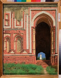 Qutb Minar, Um portão ao redor na velha Delhi (Índia) (Qutub Minar, Um portão ao redor na velha Delhi) - Pintura de Vasili Vasilyevich Vereshchagin (Vassili Vereshchagin) (1842-1904) de Vasili Vasilievich Vereshchagin