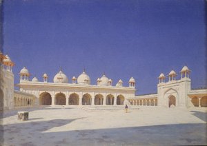 A Mesquita das Pérolas Moti Masjid no Forte Vermelho de Agra, 1874-1876