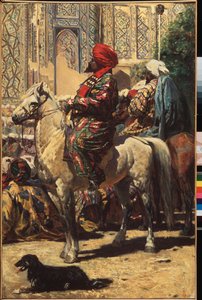 Un cavalier a Samarcande (Uzbequistão) (A Horseman in Samarkand) - Peinture de Vasili Vailyevich Vereshchagin (Vassili Verechtchaguine) (1842-1904), huile sur toile de Vasili Vasilievich Vereshchagin