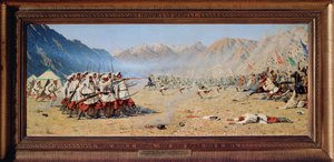 Um ataque repentino (conquista do Turquestão pela Rússia Imperial de Vasili Vasilievich Vereshchagin