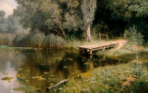 Le bassin envahi par la vegetation. Peinture de Vassili Dmitrievich Polenov (1844-1927)
