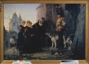 O direito da primeira noite (droit de cuissage du seigneur) - O direito da primeira noite - Pintura de Vasili Dmitrievich Polenov (1844-1927), óleo sobre tela de Vasilij Dmitrievich Polenov