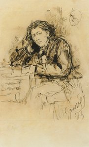 Retrato do compositor Anton Rubinstein 1829-1894, 1893. de Vasilij Ivanovic Surikov