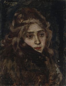 Princesa Maria Alexandrovna Menshikova. Estudo para Menshikov em Berezov, 1882 de Vasilij Ivanovic Surikov