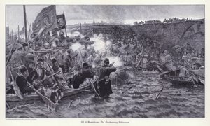 A Conquista da Sibéria por Yermak Timofeyevich (gravura) de Vasilij Ivanovic Surikov