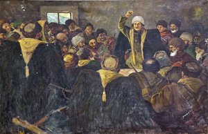 Grigory Konstantinovitch Ordjonikidze (1886-1937) - Sergo Ordzhonikidze no Norte do Cáucaso par Krotkov, Vasily Anfimovich (1880-1939). Óleo sobre tela, tamanho : 100x150 de Vasily Anfimovich Krotkov