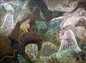 Fundo do mar, final do século XIX ou início do século XX. de Vasily Ivanovich Denisov