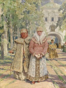 Fora do Portão do Mosteiro, 1916 de Vasily Ivanovich Navozov