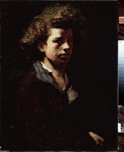 Auto-retrato. Pintura de Vasili Maximovich Maximov (1844-1911), óleo sobre tela de Vasily Maximov