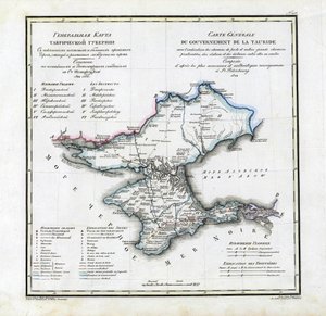 Mapa da província de Taurida, 1822 de Vasily Petrovich Pyadyshev