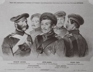 Os soldados que se destacaram na defesa de Sebastopol, 1855