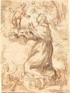 O Menino Jesus Aparecendo a São Francisco de Venetian 17th Century
