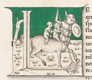 Detalhe de &39;Historia Naturalis&39; de Plínio, o Velho de Venetian School