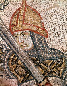 Cabeça de um soldado (detalhe em mosaico