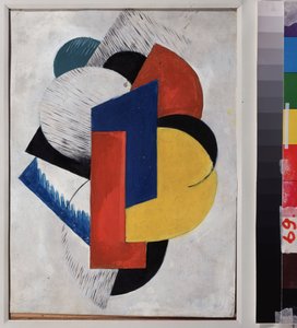 Composição construtivista, c.1920 (óleo sobre tela) de Vera Yefremova Pestel