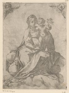 Maria com criança e rosa de Vespasiano Strada