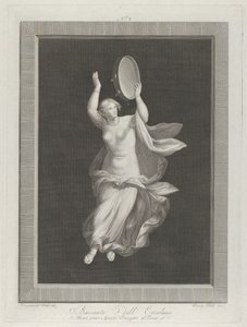 Uma bacante parcialmente nua tocando pandeiro, ca. 1795-1820 de Vicenzo Feoli