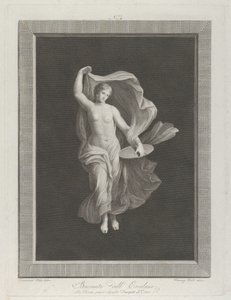 Uma bacante parcialmente nua segurando um disco na mão esquerda e levantando suas roupas ..., ca. 1795-1820 de Vicenzo Feoli