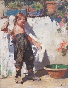 A casa de banho (óleo sobre tela) de Vicenzo Irolli
