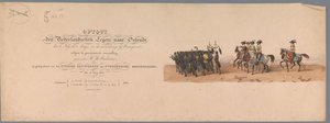 Concurso histórico por ocasião do segundo centenário da Universidade de Utrecht, 1836 (impressão do título)
Procissão do exército holandês a Ostende, a 3 de Julho de 1600, no dia seguinte à vitória em Nieuwpoort; de acordo com a representação fantasiada,  de Victor Adam