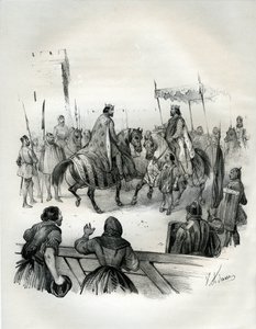 Entrevista em 1023 de Henrique 2 (conhecido como o coxo e o santo, 973-1024), imperador alemão (duque de Baviera e rei da Germânia) e Roberto 2 o Pieux (970-1031), rei de França de 996 até à sua morte. Roberto era filho de Hugues Capet, cuja coroação em de Victor Adam