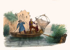 La Peche. em "Album Grotesque, Choices of Outstanding Types", ilustrações de Victor Adam, Paris, cerca de 1850. de Victor Adam