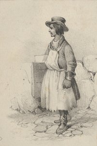 Homem de avental e chapéu, meados do século XIX.