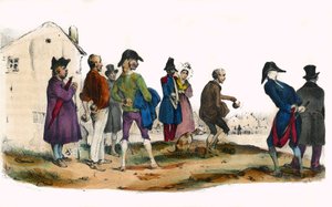 Martin, o jogador da bola. Em "Album Grotesque, Choices of Outstanding Types", ilustrações de Victor Adam, Paris, cerca de 1850. de Victor Adam