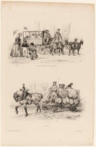 Omnibus coach nos Campos Elísios, c.1841-44 (imprimir) de Victor Adam