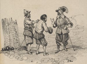 Três homens discutindo, meados do século XIX. de Victor Adam