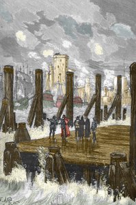 Siege de la Rochelle (1627-1628): "O Cardeal de Richelieu (1585-1642) na barragem de La Rochelle, durante o cerco da cidade, place d
