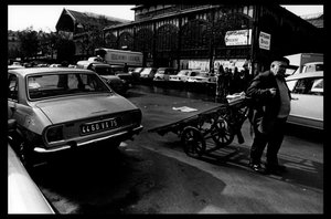 Les halles de Paris, pouco antes da demolição de Agosto de 1971 (foto a p/b)