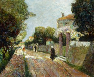 Sunny Village Street; Rue de Village Ensoleillee