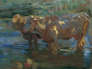 Vacas no bebedouro de Victor Eckhardt von Eckhardsburg