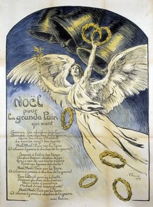 Figura alegórica da Paz - Poema "" Natal para a grande paz que vem "" de André Fontaine, doente. de V. Prouvé