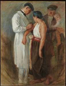 La Vaccination, c.1923 (óleo sobre tela) de Victor Francois Tardieu