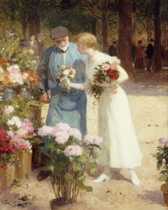 No mercado das flores; No mercado de flores, de Victor Gabriel Gilbert