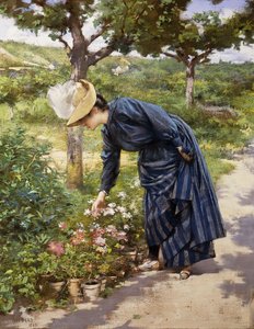 Senhora em um jardim, 1887 de Victor Gabriel Gilbert