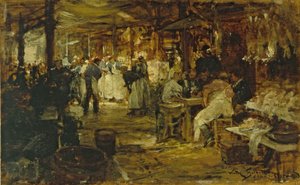 Le marché de la Madeleine, ca. 1890 (óleo sobre madeira) de Victor Gabriel Gilbert