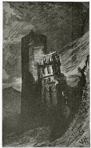 O Tourgue - ilustração de quatro vinte e treze, do século XIX (gravura bw) de Victor Hugo