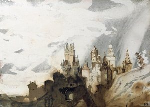 Le Gai Chateau (caneta e tinta, lavar e wc no papel) de Victor Hugo