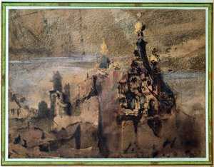 Memória da Espanha, 1850 (lavagem de tinta e guache no papel) de Victor Hugo