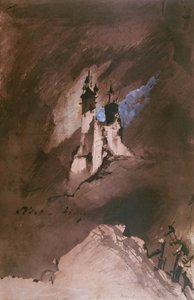 Memória de um castelo nos Vosges, 1857 (caneta e tinta, lavagem e guache sobre papel) de Victor Hugo