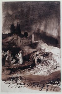 The Castle, 1878 (caneta e tinta no papel) de Victor Hugo